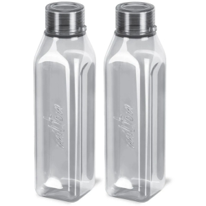 Milton Prime 1000 Pet Water Bottle, Set of 2, 1 Litre Each, Grey - Grey