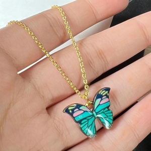 Poppins Butterfly Necklace - KUCAH-Free Size / Green