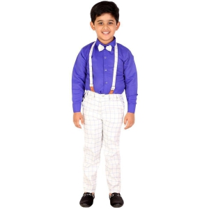 DKGF Fashion - Blue Cotton Blend Boys Shirt & Pants ( Pack of 1 ) - None