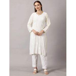 RAYON KURTA SETS-38 / OFF WHITE / RAYON COTTON