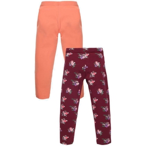 PLUM TREE - Maroon Cotton Girls Leggings ( Pack of 2 ) - None