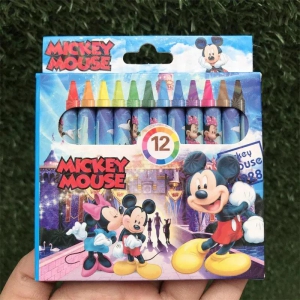 KIDS COLOURS  CRAYONS  12 PCS-Mickey Mouse