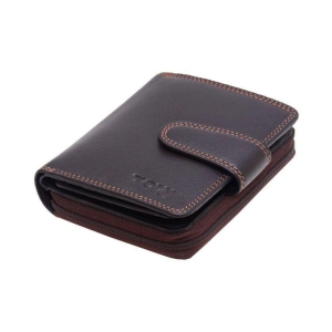 Tough Women Casual Brown Genuine Leather Wallet - Regular Size (11 Card Slots) - Brown