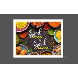 White Photo Frames for Kitchen and Restaurant Wall Decoration - Food Quotes Frames for Kitchen Wall Decor - Laminated Digital Print Wall Poster with Frame (14X18 Inch)