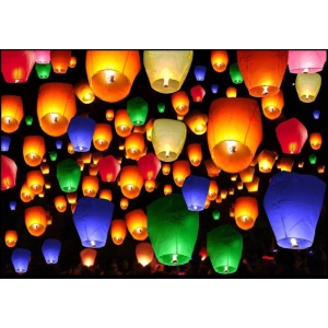 Elecsera Multicolour Sky Lantern Pack of 15