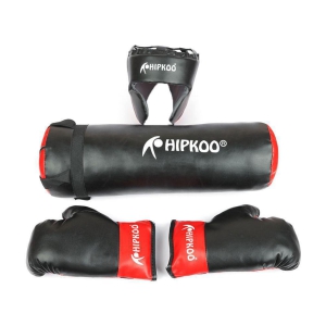 Hipkoo Sports Kids Champ Junior Boxing Set | 1 Punching Bag, 1 Head Guard, 2 Boxing Gloves | Boxing Training Punching Bag & Gloves for Boys & Girls | For 3 to 10 Years Kids (1 Pair)