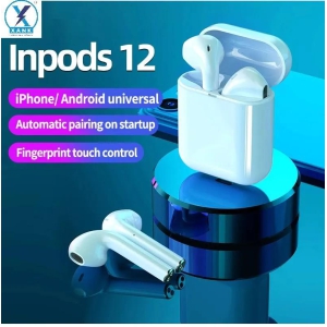 XANK TWS I12 InPods 12 Wireless Airpods with Mic Bluetooth Headset (ASSORTED COLOUR, True Wireless)