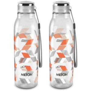 Milton Helix 1000 Pet Water Bottle, Set of 2, 1 Litre Each, Orange - Orange