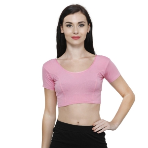 Vami Women's Cotton Stretchable Readymade Blouses - Light Pink XXL
