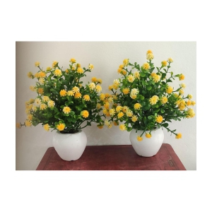 BAARIG - Yellow Daisy Artificial Flower ( Pack of 2 )