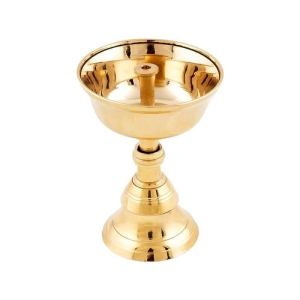 DOKCHAN Pure Brass Pyali Diya with Stand/ Oil Lamp use for Pooja and Temple decore/ Home use Pyali Stand