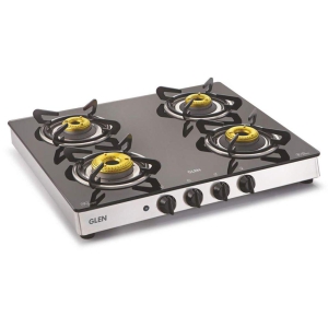 Glen 4 Burner Gas Stove 1042 GT Forged Brass Burner Auto Ignition