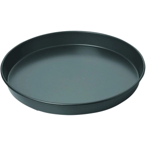 sakoraware Non-Stick Hard Anodised Carbon Steel Teflon Coated Bakeware, Pizza Cake Pan Plate for Microwave Oven OTG,Round Baking Tray Mould, 10 Inch/25 cm Diameter, 1 pc, Black
