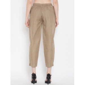 Women Brown Relaxed Pleated Peg Trousers