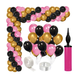 Zyozi Pink Balloon Arch Garland Kit,78 pcs Pieces Black Pink Gold Metalic Balloons for Baby Shower Wedding Birthday Graduation Anniversary Bachelorette Party Background Decorations - Multi-C