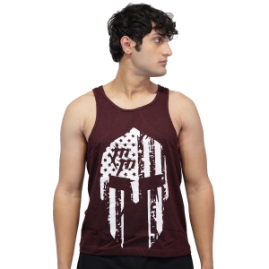 Dominant Skul Gym Stringer-Maroon / S