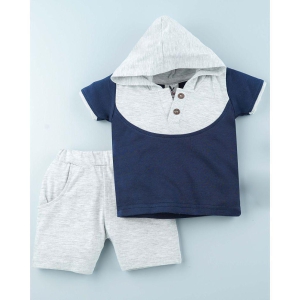 Macitoz - Navy Blue Cotton Baby Boy T-Shirt & Trouser ( Pack of 1 ) - None