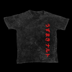 Naruto Print oversized stonewashed Tshirt-L