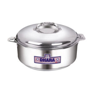 Dhara Stainless Steel Ultra 1800 Silver Steel Serve Casserole ( Set of 1 , 1400 mL ) - Silver