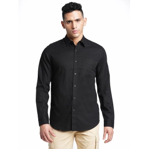 Black Cotton Shirt-M / Black