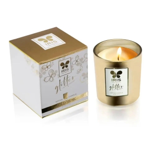 IRIS Glitter Votive Candle Gold Musk