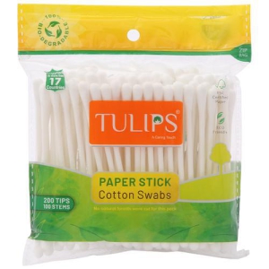 Tulips Cotton Buds, 100 pcs Pouch
