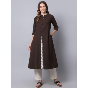 pistaa-brown-cotton-womens-a-line-kurti-pack-of-1-none