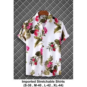 Men Regular Fit Floral Print Spread Collar Casual Shirt color Multicolor
