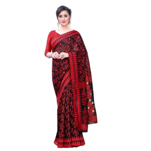 Silk Zone Women's Jamdani Cotton Blend Woven Saree