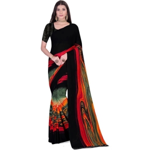 LEELAVATI - Black Georgette Saree With Blouse Piece ( Pack of 1 ) - Black