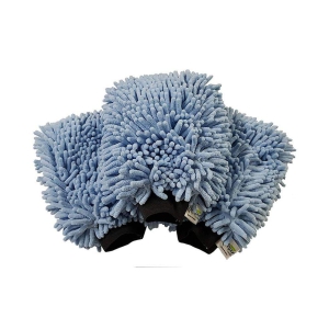 SOFTSPUN Microfiber Double Side Chenille Mitt, 3 Piece Set 1700 GSM Sky Blue. Multi-Purpose Super Absorbent and Perfect Wash Clean with Lint-Scratch Free Cars, Window, Kitchen, Home Dusting!