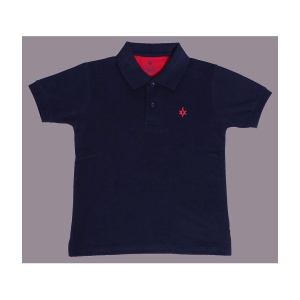 NEUVIN - Navy Blue Cotton Blend Boys Polo T-Shirt ( Pack of 1 ) - None