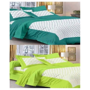 Uniqchoice Cotton 2 Double Bedsheets with 4 Pillow Covers ( 240 cm x 215 cm ) - Assorted