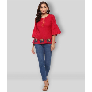 yash-gallery-red-cotton-womens-regular-top-pack-of-1-l