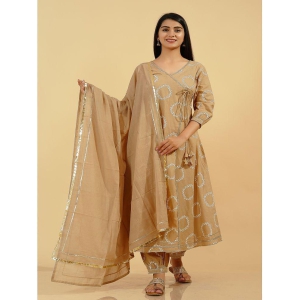 kipek-beige-anarkali-cotton-womens-stitched-salwar-suit-pack-of-1-none