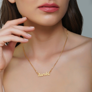 22K Gold-Plated Customised Name Necklace-Classic gold-plated
