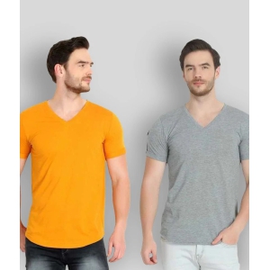 Glito - Grey Cotton Regular Fit  Mens T-Shirt ( Pack of 2 ) - None