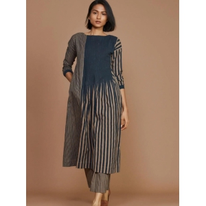 Brown With Charcoal Striped co-ord set-M