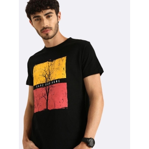 Bewakoof - Black Cotton Regular Fit Men's T-Shirt ( Pack of 1 ) - None