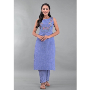 Maquien - Blue Straight Rayon Women's Stitched Salwar Suit ( Pack of 1 ) - None