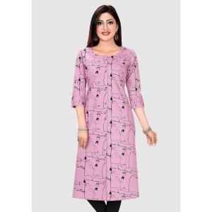 Meher Impex - Pink Cotton Blend Womens A-line Kurti ( Pack of 1 ) - None