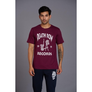 Death Row Records Printed Maroon T-Shirt for Men