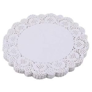 Sakoraware Paper Lace Doilies (200 Pcs, 4.5 Inch Each) Coasters Placemats Cake Decoration Liner for Wedding Birthdays Parties Table Mats Disposable White, Round