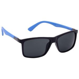 Hrinkar Grey Rectangular Stylish Goggles Black, Sky Blue Frame Sunglasses for Men & Women - HRS-BT-05-BK-LBU-BK