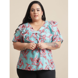 Flambeur Women's Plus Size Printed Half Sleeve Top-5XL