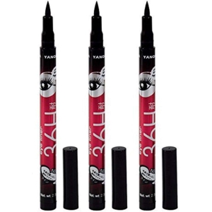 Elecsera Yanqina Precision Liquid Waterproof Lash Eyeliner Pencil (Black) - Pack of 3