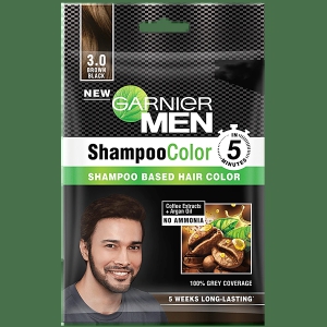 Garnier Men Shampoo Color Shade 3, 10 Ml + 10 Ml Brown Black