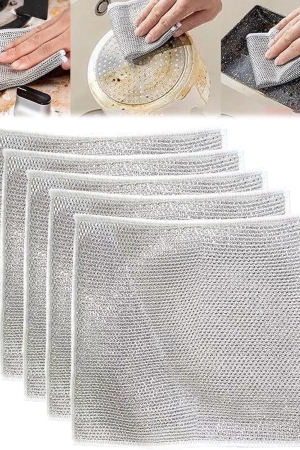 Multifunctional Double Layer Non-Scratch Wire Dishcloth - 10 Pack
