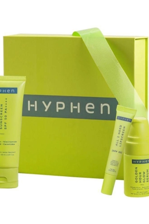 Hyphen Daily Glow Essentials Gift Kit - Routine with Face Serum Moisturizing Sunscreen & Lip Balm