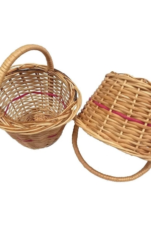 pransunita-wood-2-pcs-round-small-handle-kashmir-wicker-willow-wooden-basket-pack-of-2-